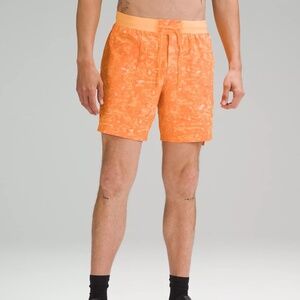 Lululemon Pace Breaker Shorts 7" Linerless – Orange Peel Multi – Size L NWOT